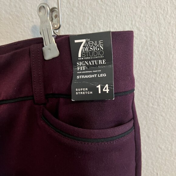 NY&Co 7th Ave Design Studio Signature Fit Slacks - Sz 14 (NWT) - Picture 2 of 6
